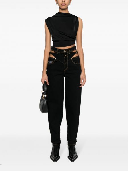 Tiesūs džinsai Versace Jeans Couture juoda