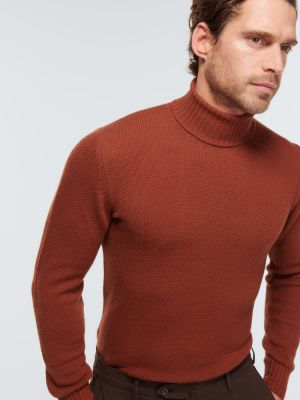 Kašmira džemperis ar augstu apkakli Loro Piana brūns