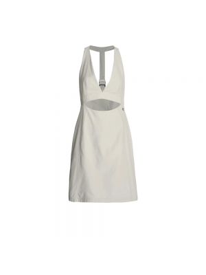 Sukienka midi z otwartymi plecami Calvin Klein beżowa