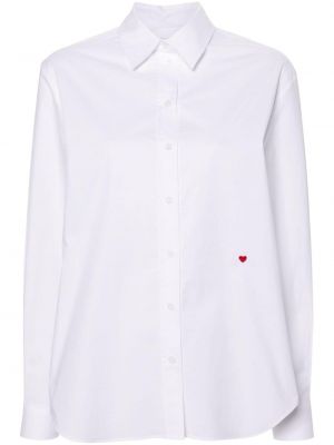 Košile s výšivkou se srdcovým vzorem Moschino bílá