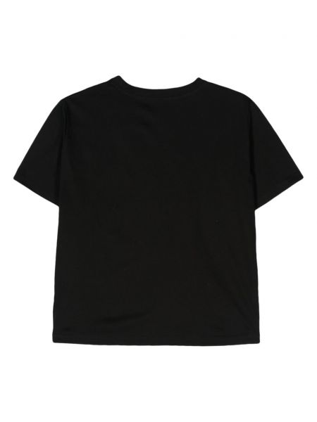Koszulka bawełniana koronkowa Parlor czarna