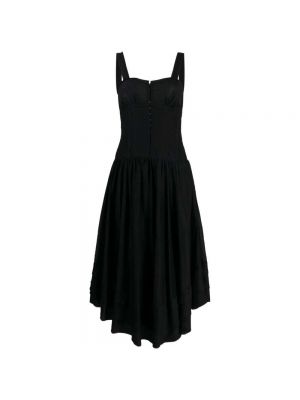 Sukienka midi bez rękawów bawełniana Ulla Johnson czarna