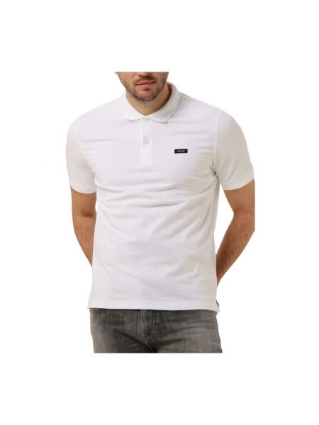 Slim fit t-shirt mit geknöpfter Calvin Klein weiß