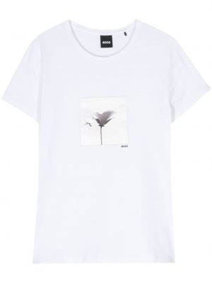 T-shirt aus baumwoll mit print Boss weiß