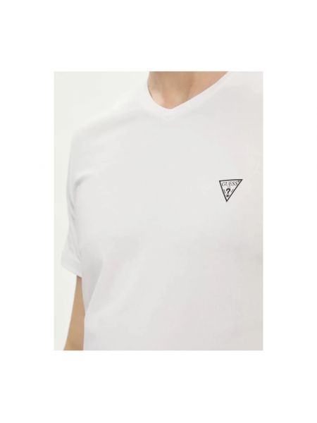 Koszulka z dekoltem w serek Guess biała