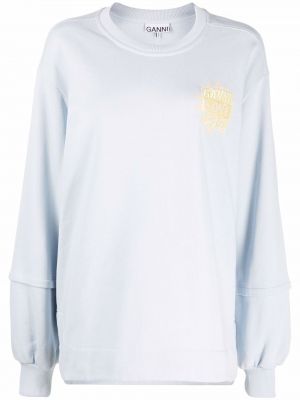 Överdimensionerad sweatshirt Ganni blå