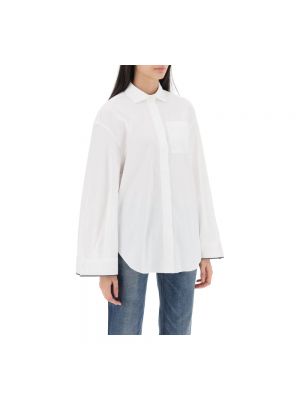 Blusa de algodón Brunello Cucinelli blanco
