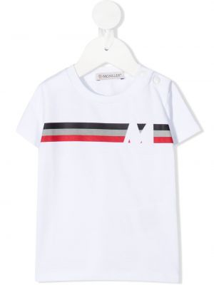 T-shirt a righe Moncler Enfant bianco