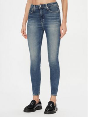 Jeans skinny taille haute Calvin Klein Jeans bleu