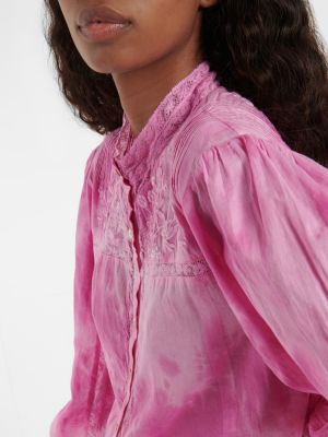 Памучна блуза бродирана Loveshackfancy розово