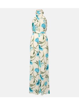 Pantalon à fleurs Diane Von Furstenberg bleu