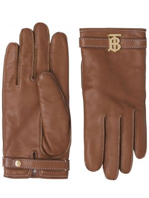 Δερμάτινα γάντια Burberry καφέ