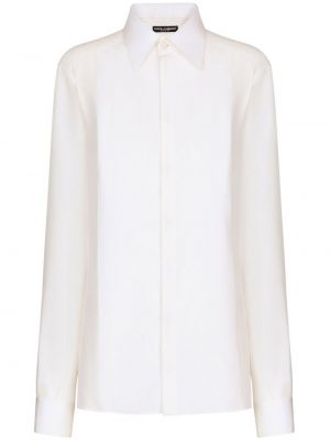 Копринена риза от креп Dolce & Gabbana бяло