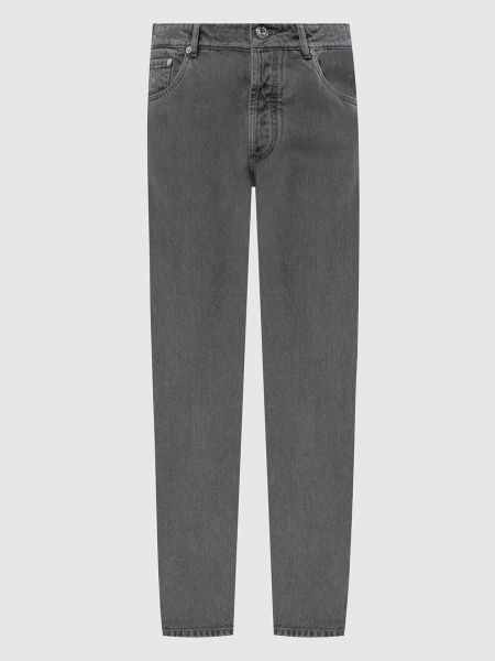 Вишитий завужені джинси Brunello Cucinelli сірий