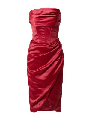 Robe de cocktail Bardot rouge