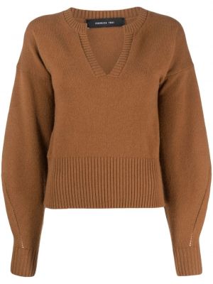Sweter wełniany Federica Tosi brązowy