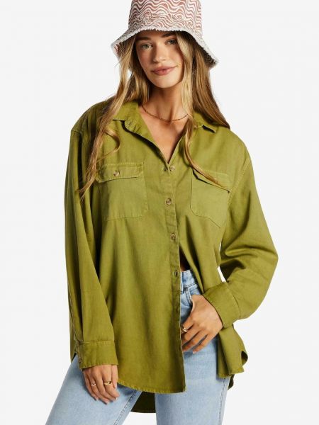 Блузка на пуговицах Billabong зеленая