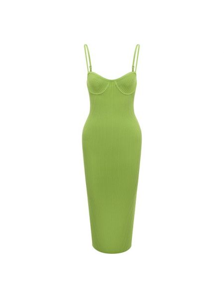 Платье из вискозы Helmut Lang зеленое