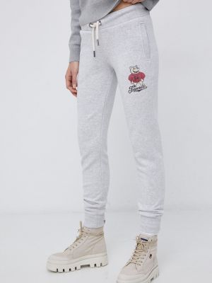 Superdry nadrág szürke, női, melange