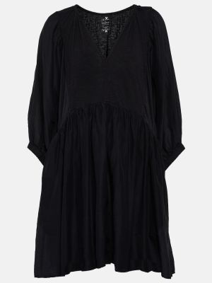 Bavlnené zamatové šaty Velvet čierna