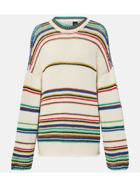 Bombažni pulover s črtami Loewe