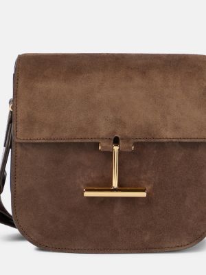 Замшевая сумка через плечо Tom Ford коричневая