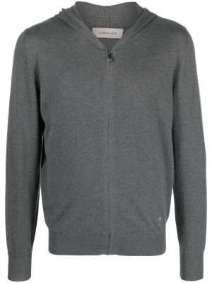 Strick hoodie mit reißverschluss Corneliani grau