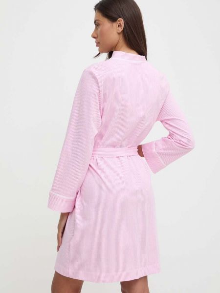 Szlafrok bawełniany Lauren Ralph Lauren różowy