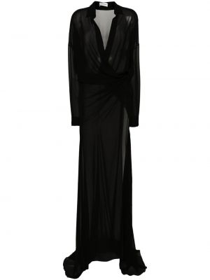 Priehľadné večerné šaty Mônot čierna