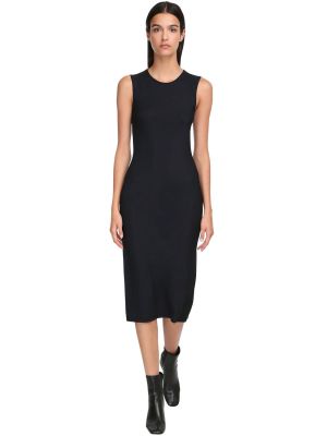 Μίντι φόρεμα με στενή εφαρμογή από ζέρσεϋ Jil Sander μαύρο