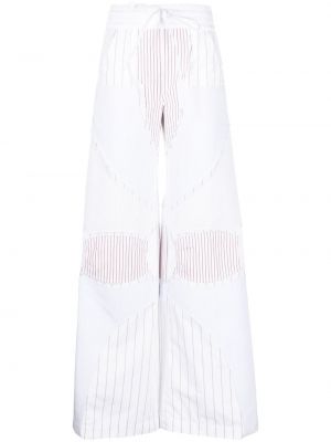 Spodnie bawełniane relaxed fit Off-white białe