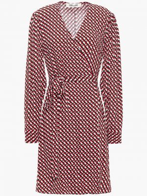 Kopertowa sukienka mini Diane Von Furstenberg, czerwony