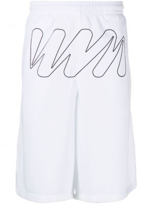 Pantaloni scurți plasă Off-white alb