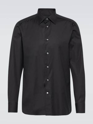 Bavlnená košeľa Zegna čierna