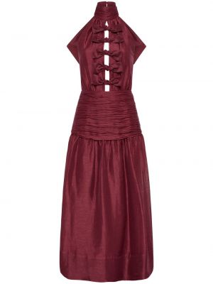 Midi šaty s mašľou Rebecca Vallance červená
