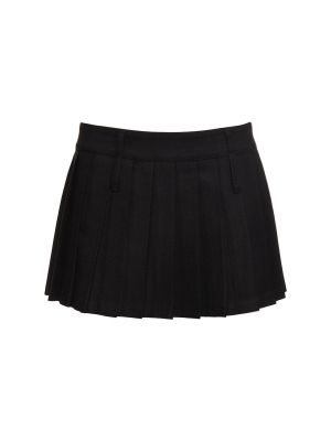 Plisované vlněné mini sukně The Frankie Shop černé