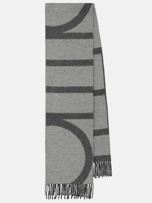 Sciarpa di lana a righe Toteme grigio