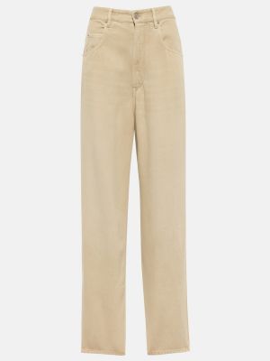 Høy midje jeans med rette ben Marant Etoile beige