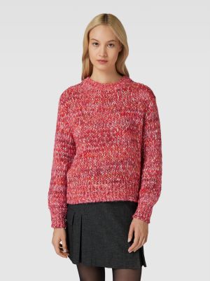 Dzianinowy sweter Oui czerwony