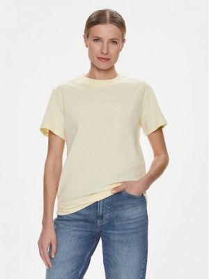 Marškinėliai Calvin Klein geltona