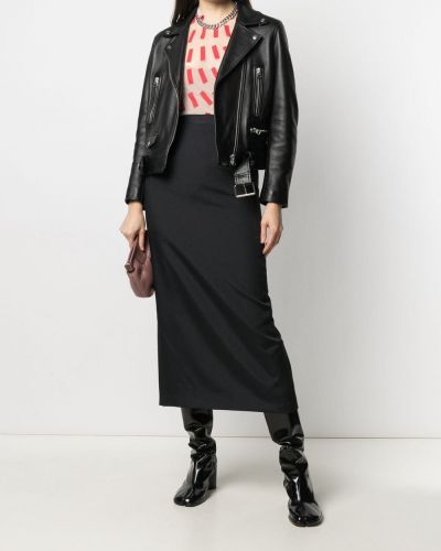 Falda midi ajustada de cintura alta Junya Watanabe negro