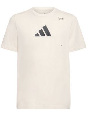 T-shirt avec manches courtes Adidas Performance blanc