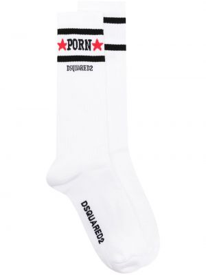 Жакардови чорапи Dsquared2 бяло