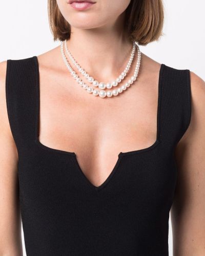 Collar con perlas Alessandra Rich blanco