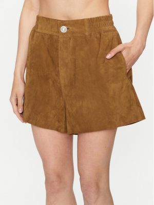 Shorts en cuir Custommade marron