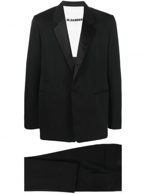 Vlnený oblek Jil Sander čierna