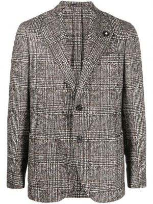 Sjekket lang blazer Lardini brun