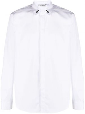 Camicia di cotone con stampa Neil Barrett bianco