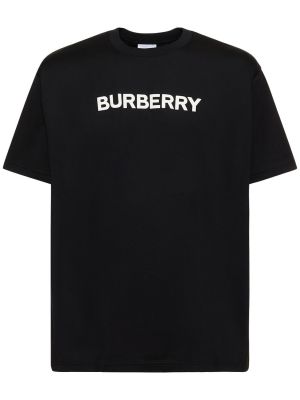 Bavlněné tričko jersey Burberry černé