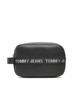 Kosmetyczka skórzana Tommy Jeans czarna